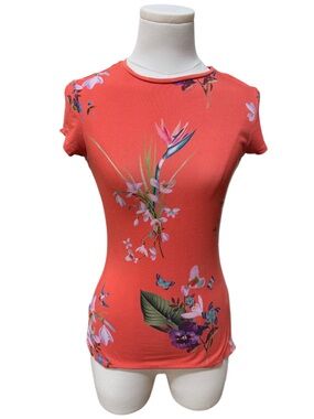 Ted Baker Fairy Floral Butterfly Boho Crew Neck Short Sleeve Tee XS